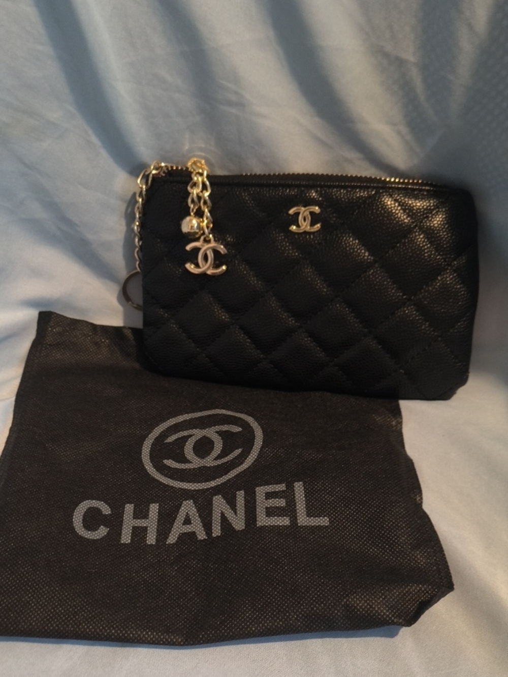 Black Quilted Wristlet